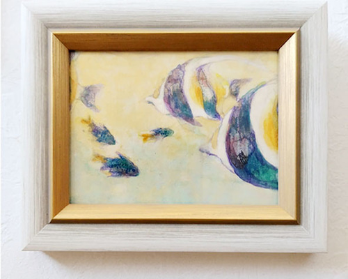 静物画　壁掛け　アート　レジンアート　原画　壺　絵画　絵　緑　金 2385742681effc853e9378659b4cad