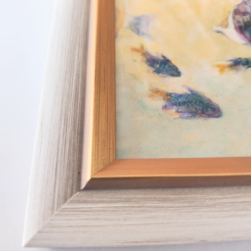 魚の水彩画 金色フレーム 魚の水彩画 金色フレーム 魚の水彩画 金色フレーム