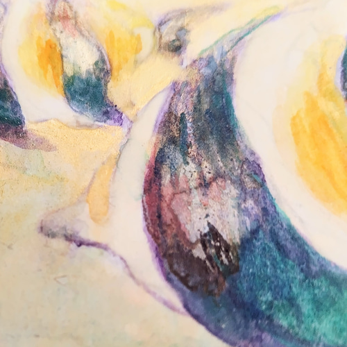 額付き原画)優雅に泳ぐお魚アート 癒やし 水族館 金彩 ツノダシ 日本画