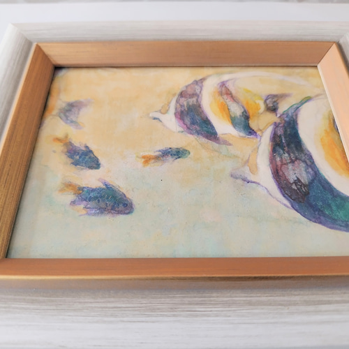 魚の水彩画 金色フレーム 魚の水彩画 金色フレーム 魚の水彩画 金色フレーム