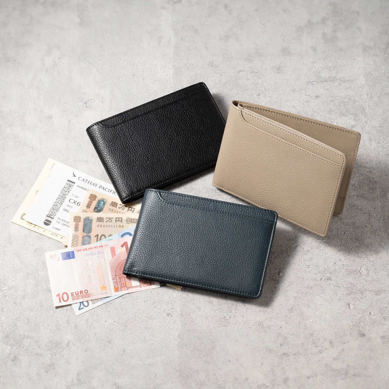 ミラグロ シュリンクレザー・トラベル対応二つ折り財布 旅行 パスポート 多機能 MILAGRO[SL-SH-2930]