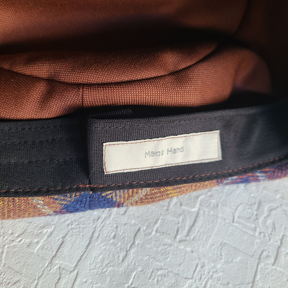 ころん キャスケット コットンツイード ブラウン チェック コンパクト Sサイズ 帽子 15枚目の画像