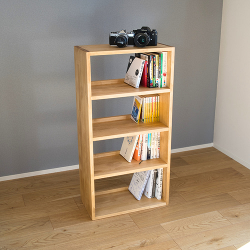 本棚 4段 高さ92cm 幅45cm【ラック/シェルフ/収納棚/木製】 本棚・絵