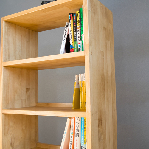 本棚 4段 高さ92cm 幅45cm【ラック/シェルフ/収納棚/木製】 本棚・絵
