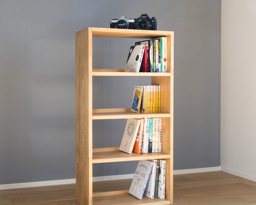 本棚 4段 高さ92cm 幅45cm【ラック/シェルフ/収納棚/木製】 本棚・絵