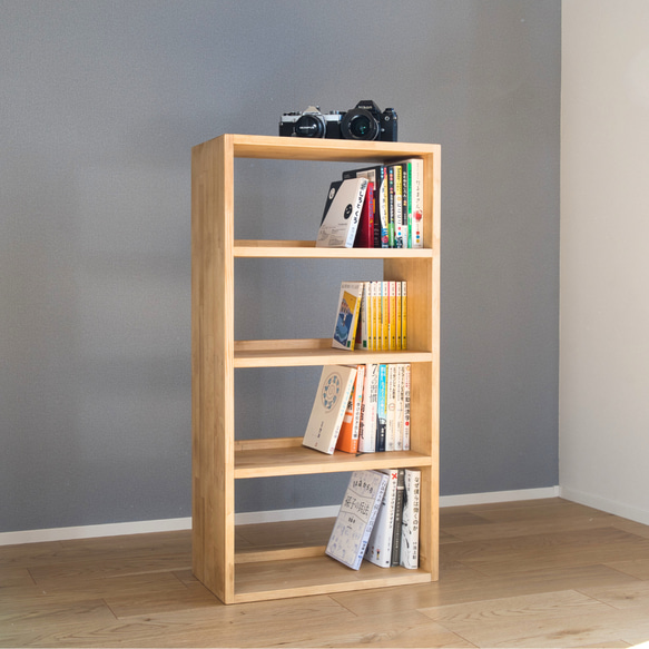 本棚 4段 高さ92cm 幅45cm【ラック/シェルフ/収納棚/木製】 本棚・絵