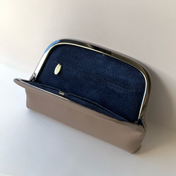 【受注制作・裏地&口金色が選べます】カード＆コインケース《押し口財布 Sサイズ》レザー　トープ 2枚目の画像