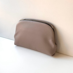 【受注制作・裏地&口金色が選べます】カード＆コインケース《押し口財布 Sサイズ》レザー　トープ 3枚目の画像