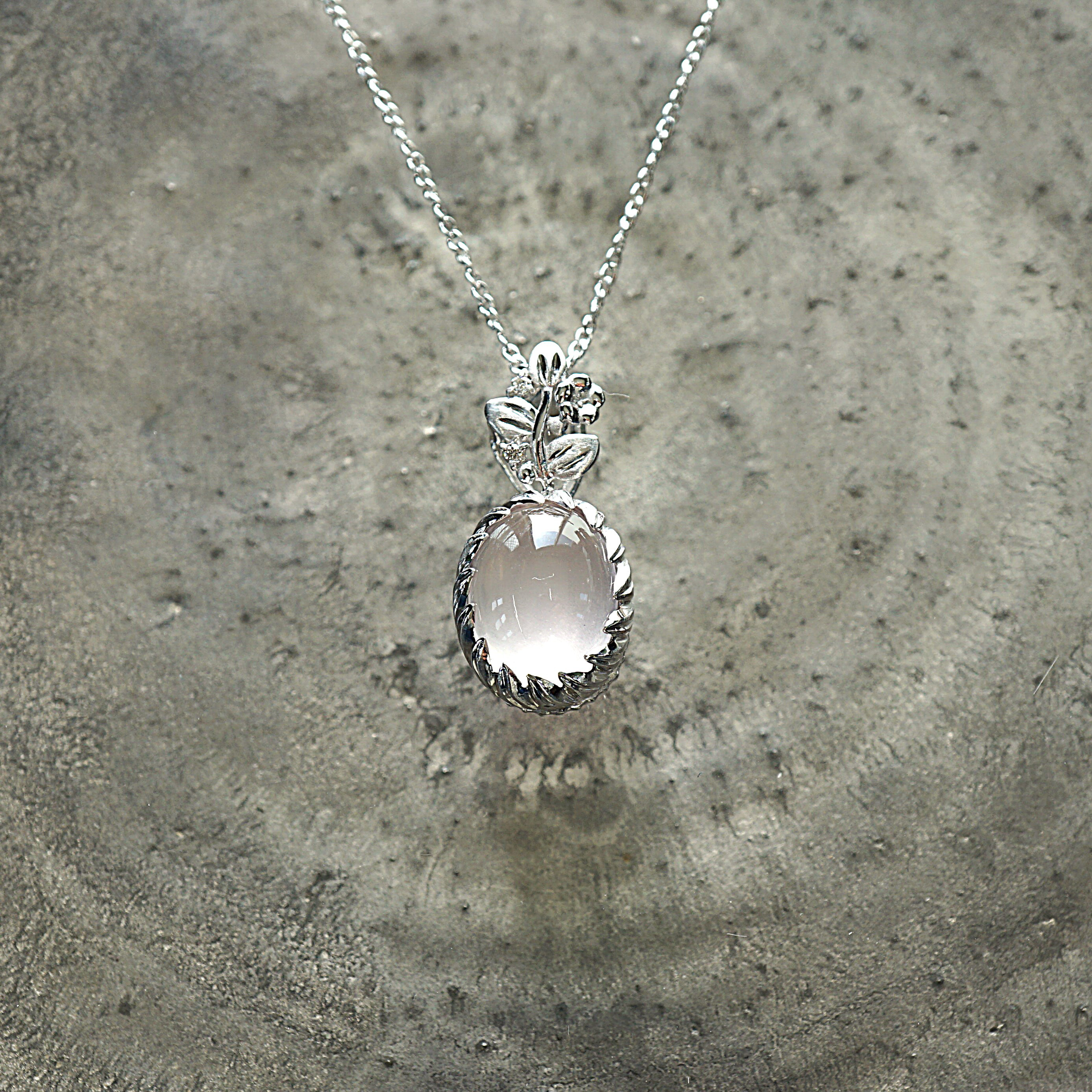 SV 宝石のつぼみペンダント　ローズクォーツ　＜ヘッドのみ＞ 14,000円