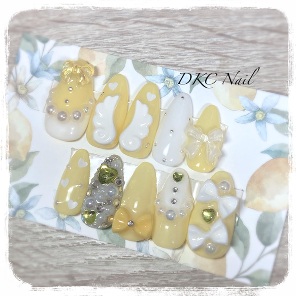 現品ネイルチップ＊量産型 地雷系 推し活ネイル 黄色担当さんに