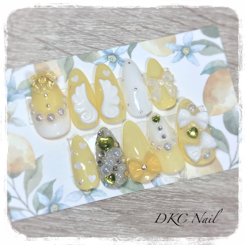 現品ネイルチップ＊量産型 地雷系 推し活ネイル 黄色担当さんに