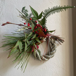 2025年 お正月飾り しめ飾り しめ縄リース 2way ドライフラワー しめ縄