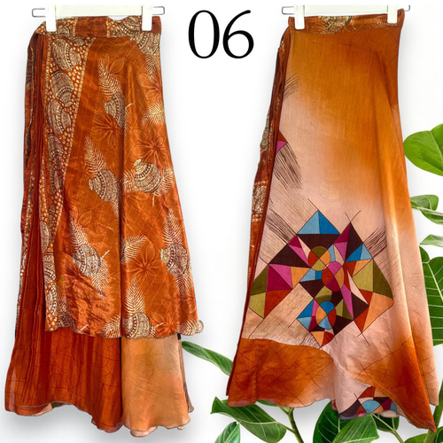 Creema限定送料無料】オールドサリー シルク リメイク 巻きスカート