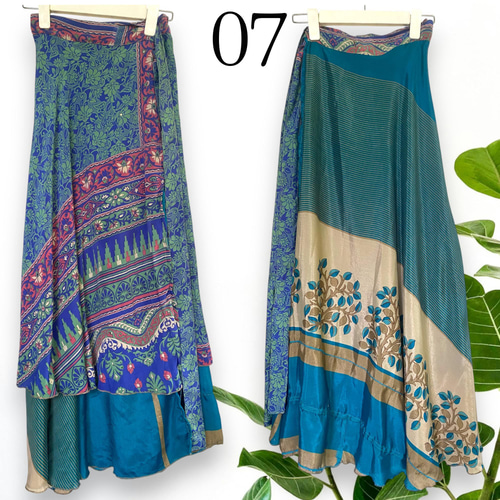 Creema限定送料無料】オールドサリー シルク リメイク 巻きスカート