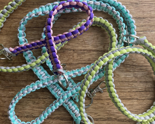 オーダー専用>パラコード ストラップ ラメオレンジ×ジオホワイト