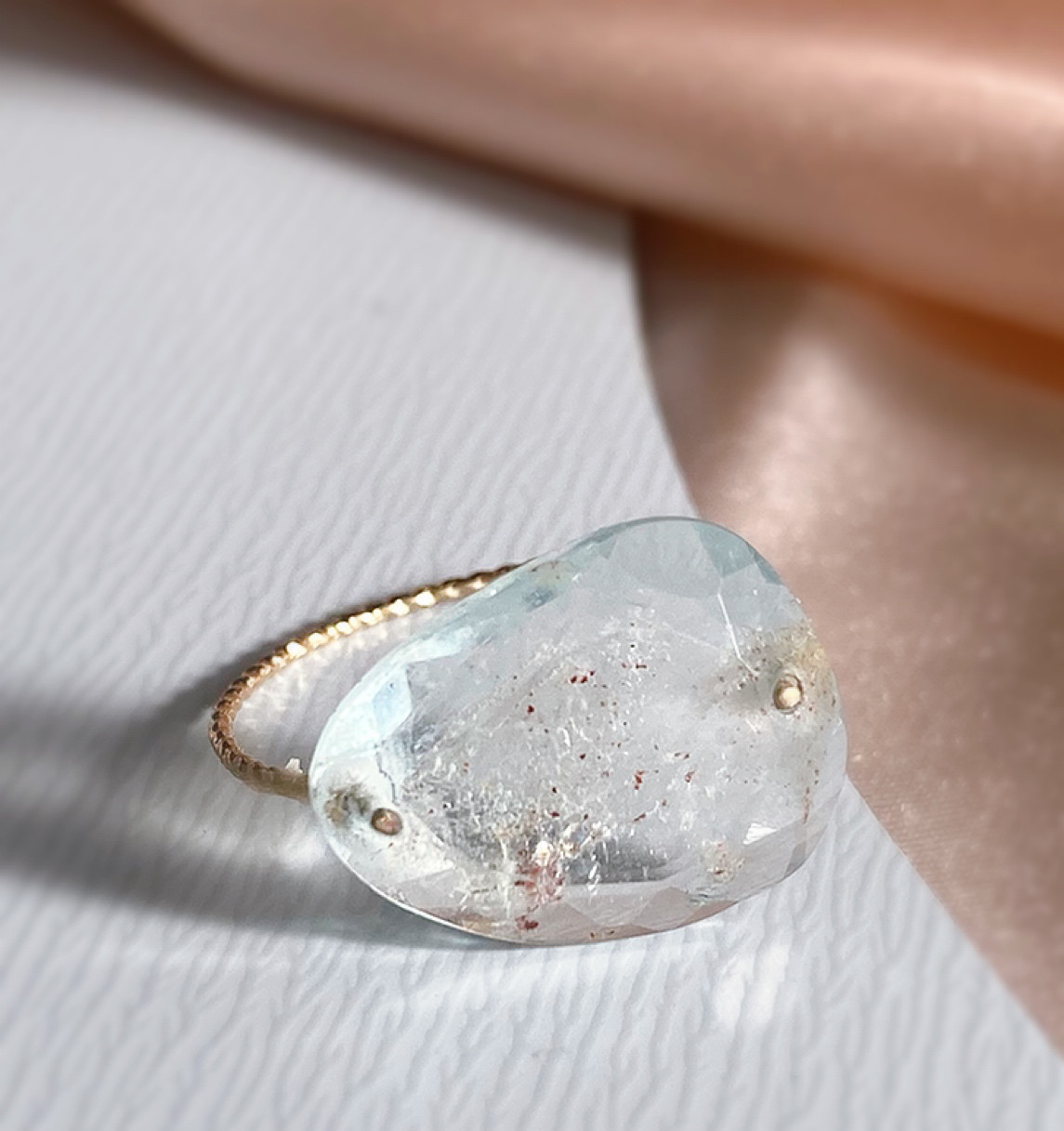 Prana✴︎aqua✴︎アクアマリン✴︎k14gfリング