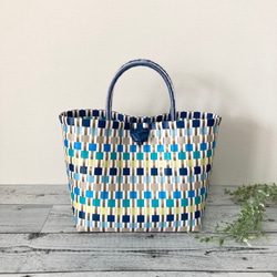 プラカゴバッグ プラカゴバッグ Lサイズ マルチボーダー柄 ピンク系 プラカゴ ppバンド