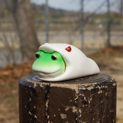カエル店長さん アーティストベア 海外作家様 ハンドメイド ぬいぐるみ 置物 カエル店長さん アーティストベア 海外作家様 ハンドメイド