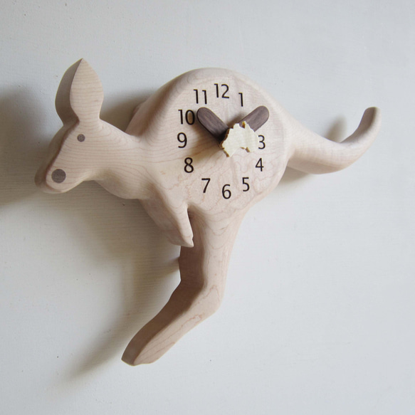 しあわせなカンガルー　掛け時計 3枚目の画像