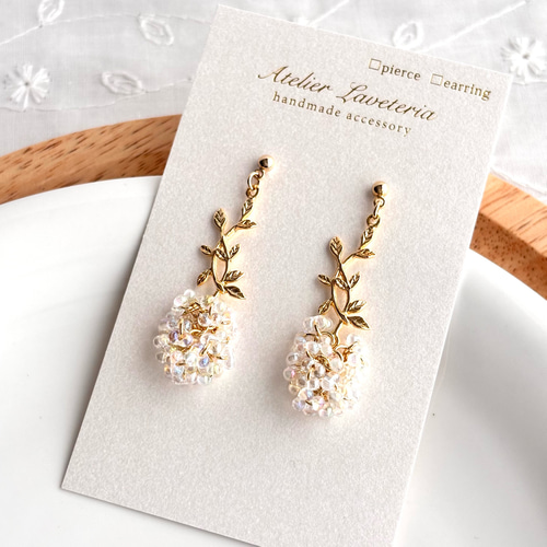 No.233 チェコビーズ ファルファーレのピアス ハンドメイド チェコ