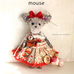 ▶②小さなお友達ねずみちゃん/テディベアぬいぐるみハンドメイド ネズミ（ねずみ） ぬいぐるみ のおすすめ人気通販｜Creema