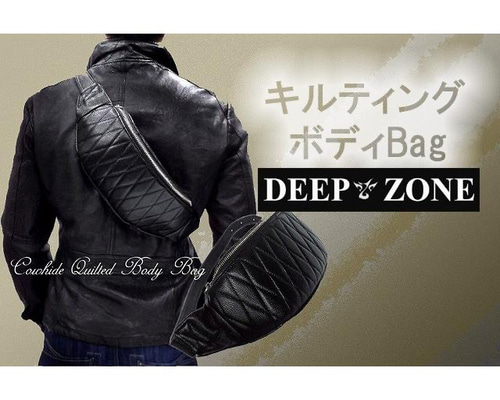 ボディバッグ メンズ キルティング 黒 バイカー ライダース ボディ