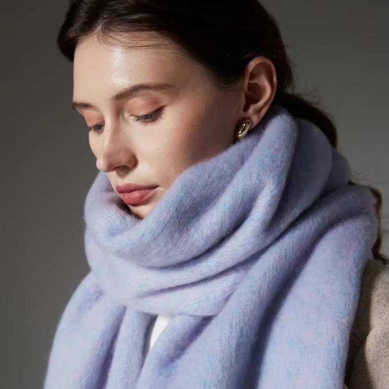 【マシュマロの様な柔らかさ】バルキーニット・ロングマフラー・ブルジュア