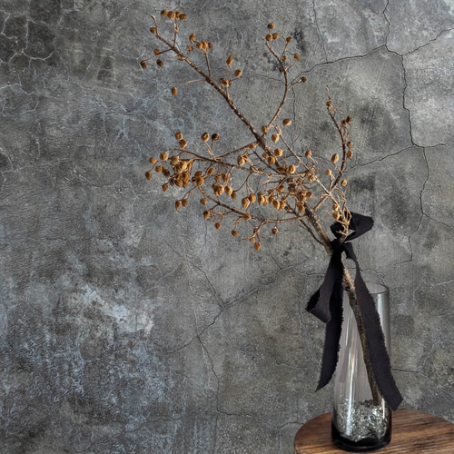 桐の実 ドライフラワー 長さ約60〜80cm 長枝8本 再販です】アンティークで素敵！桐の実のドライフラワー ガラスベース