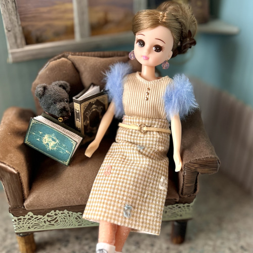 22cmサイズ 1/6ドールお洋服3点セット【リバティTabitha柄