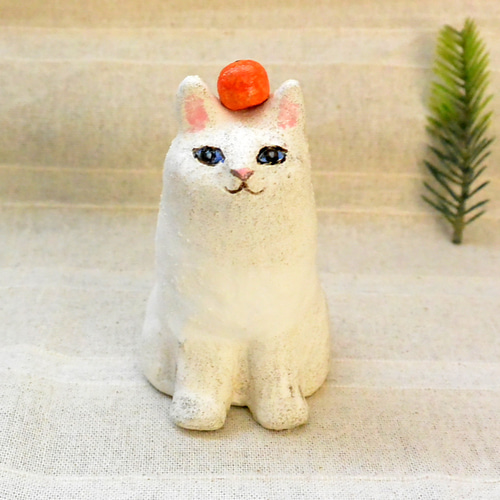 猫好きさんへ　鏡餅　焼物 陶器の猫鏡餅 DK-35797 | Sサイズ | お正月 福猫 グッズ
