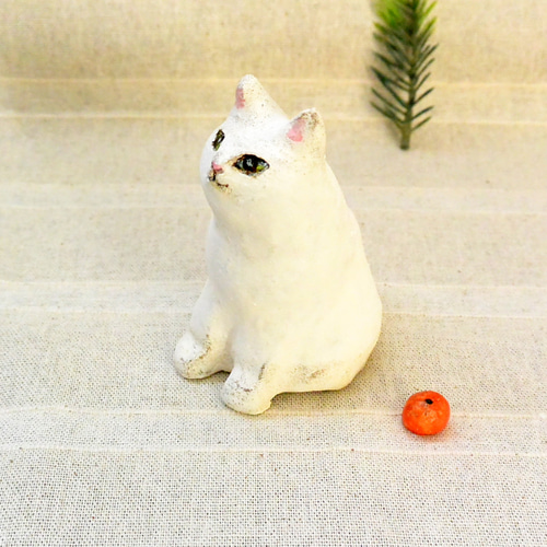 ねこ鏡餅 一体型 少し大きめ 径12cm