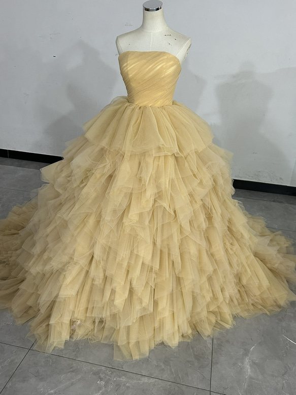 バターイエロー フリル チュール　カラードレス 250210_dressproduction_0001_27