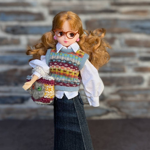 ✢昭和レトロなベスト✢ スモーキーブルー系 ブライス ブライスアウト