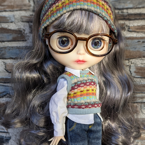 ✢昭和レトロなベスト✢ スモーキーブルー系 ブライス ブライスアウト