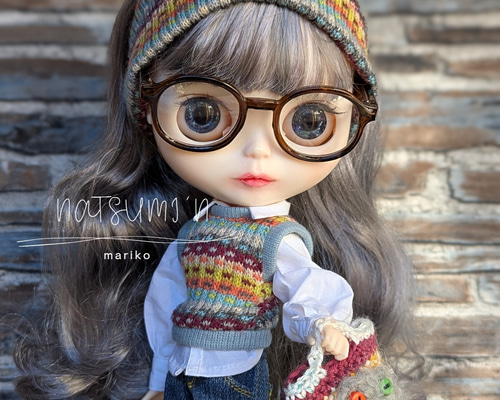 ✢昭和レトロなベスト✢ スモーキーブルー系 ブライス ブライスアウト