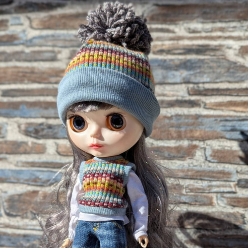 ✢昭和レトロなベスト✢ スモーキーブルー系 ブライス ブライスアウト