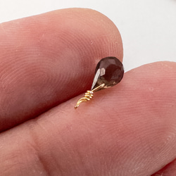 ＊4個＊ 天然石 パーツ スモーキークォーツ チャーム ブリオレット 金色 アクセサリー作り te091 3枚目の画像