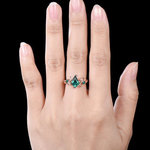 K18メキシコオパールリング⭐原石⭐ルビー⭐エメラルド⭐12号⭐着画有り