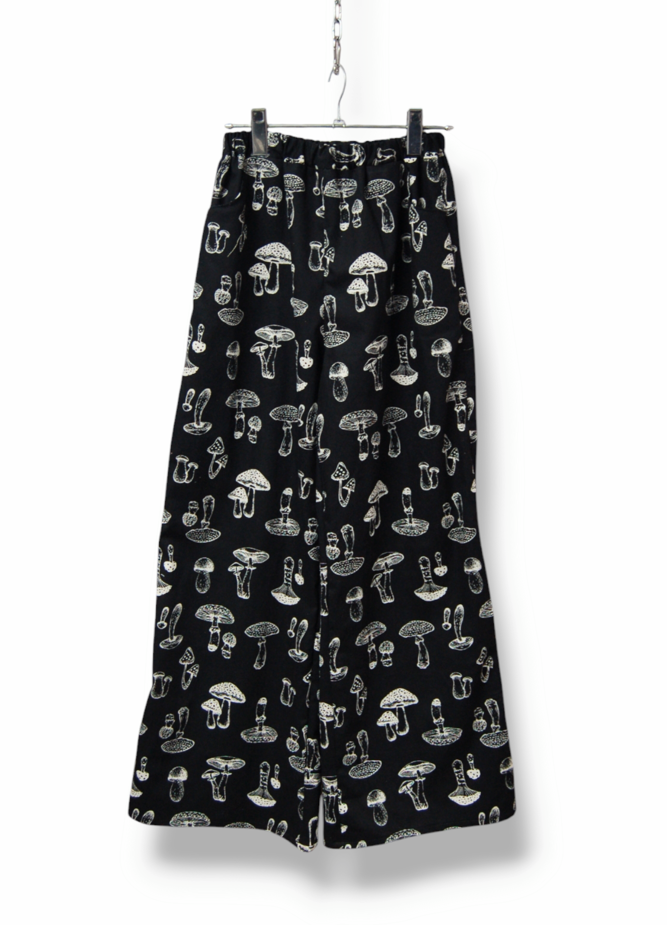 キノコ　コットンワイドパンツ:ブラック
