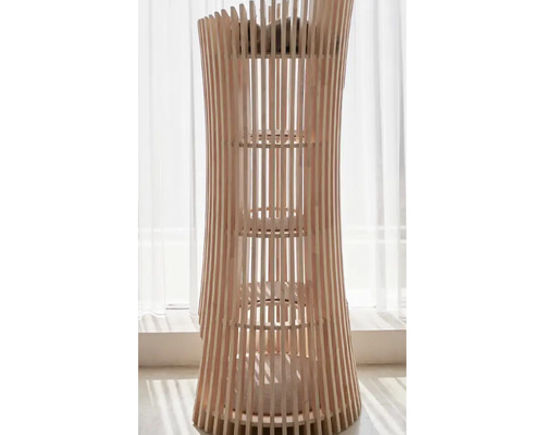 雅】透ける木漏れ日キャットタワー 和風 天然木 高級猫家具【2