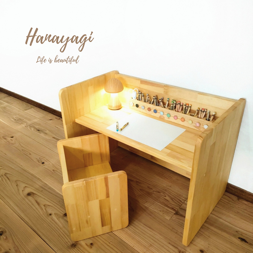 【木製 キッズテーブルL & 変化椅子（パイン材）】学習机 おままごと 乳幼児 出産祝い 入園祝い 誕生日 プレゼント