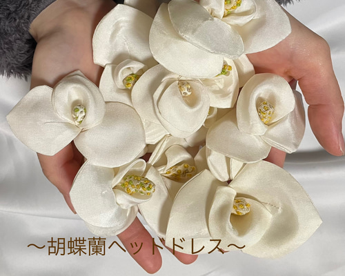 フランスアンティークの布花のヘッドアクセサリー フランスアンティークの布花のヘッドアクセサリー