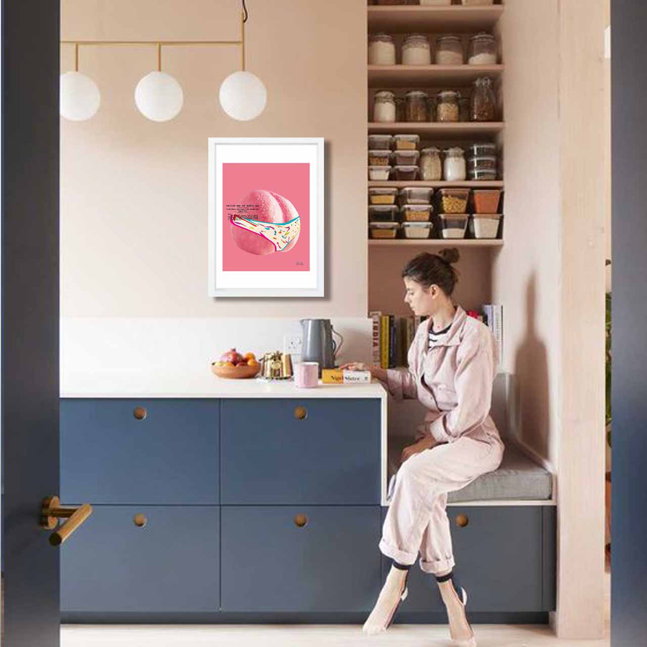 Pop Peach　お気に入り8000件突破　イラスト　ポスター　A4〜A1　アート  アートポスター　3277