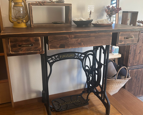 一品物 アンティークで男前なミシンテーブル デスク ミシン台