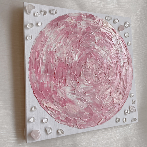 優しい光✴︎絵画 アクリル画 癒し 立体感 綺麗 可愛い ピンク いちご