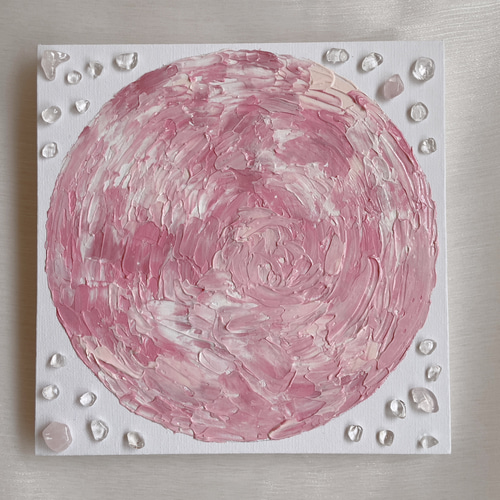 優しい光✴︎絵画 アクリル画 癒し 立体感 綺麗 可愛い ピンク