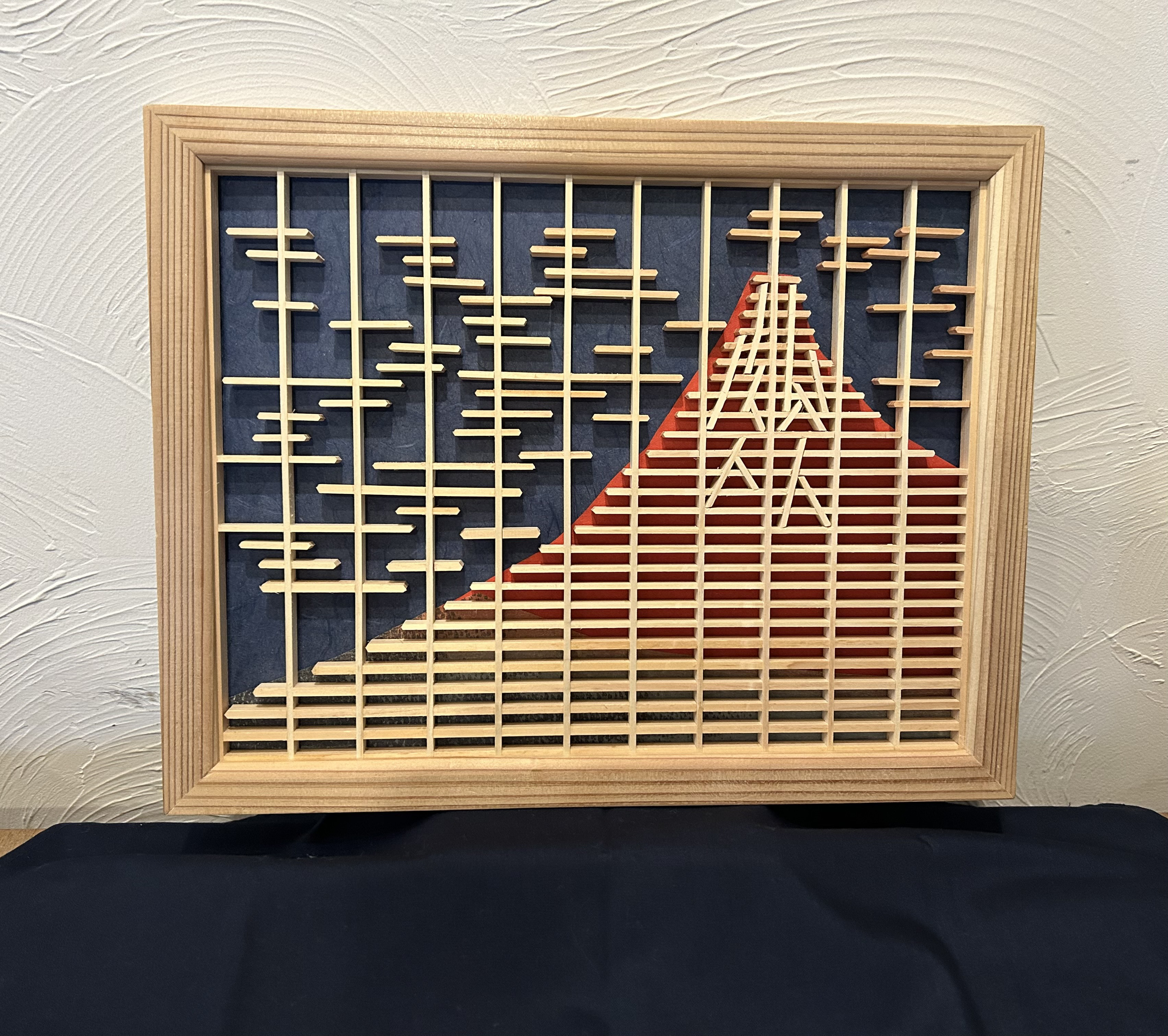 組子 組子細工 富士山 衝立 建具職人 日本 伝統 オブジェ アート 飾り物 組子 組子細工 富士山 衝立 建具職人 日本 伝統 オブジェ アート