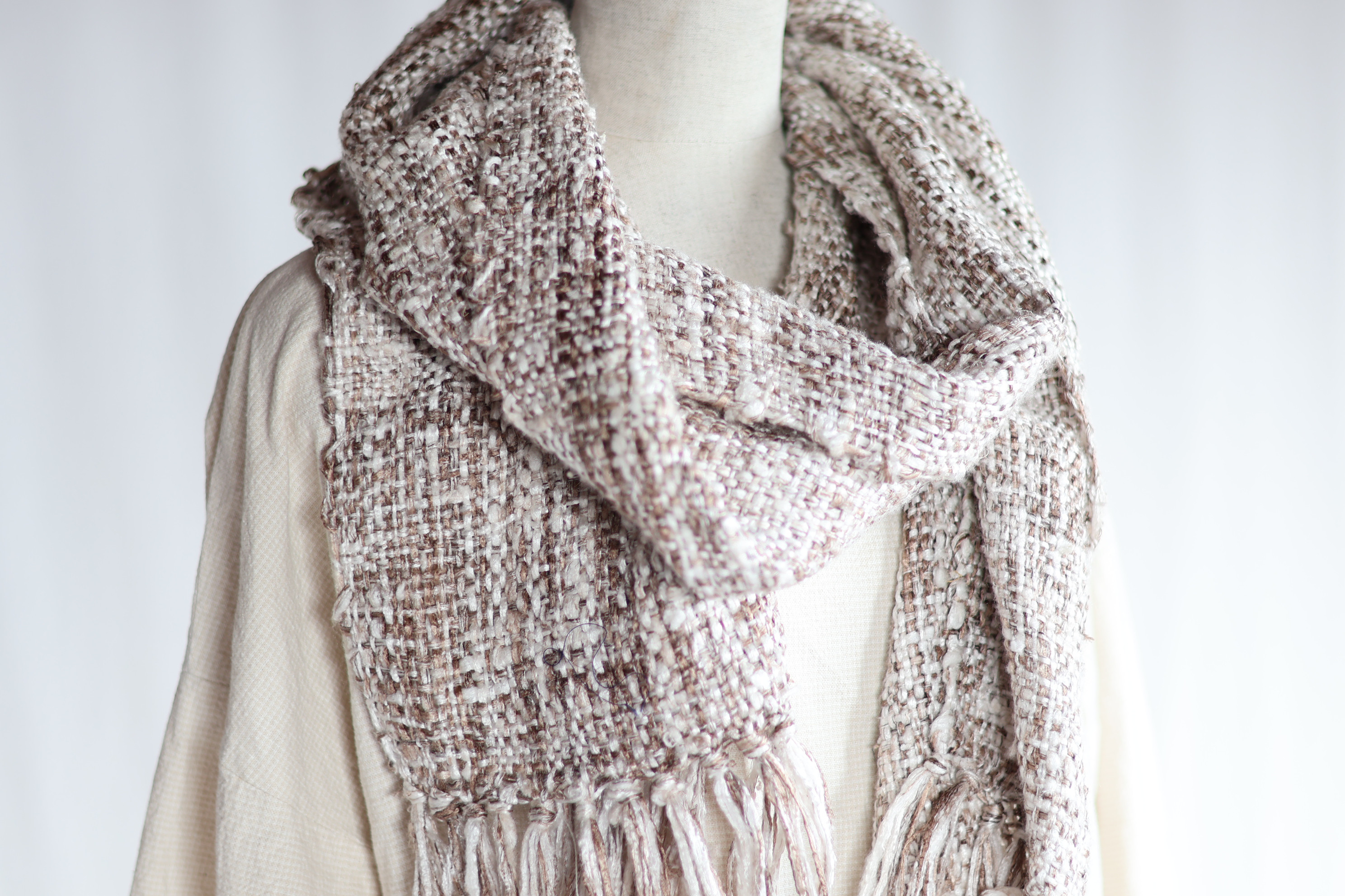 あったか　ふんわり　柿渋染めきびそマフラー