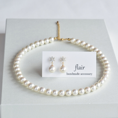 【クーポンで20%OFF】《GOOD Quality》花珠真珠 ネックレスセット　7.5-8.0mm パールネックレス ピアス イヤリング フォーマル  冠婚葬祭 | Pearl for Life 楽天市場店