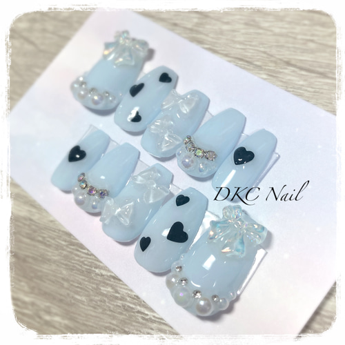 5月中発送♡ ネイルチップ 量産型 韓国 シンプル カラグラ 現品 推し活グッズ EM ♡ Nail -えむねいる- 量産型🎀地雷🎀推し活🎀ネイルチップ